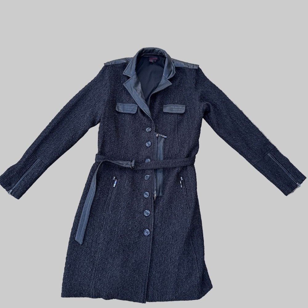 Vintage Simon Chang Black Trench Coat size 10